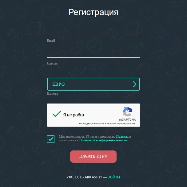 Регистрация в Jozz Casino